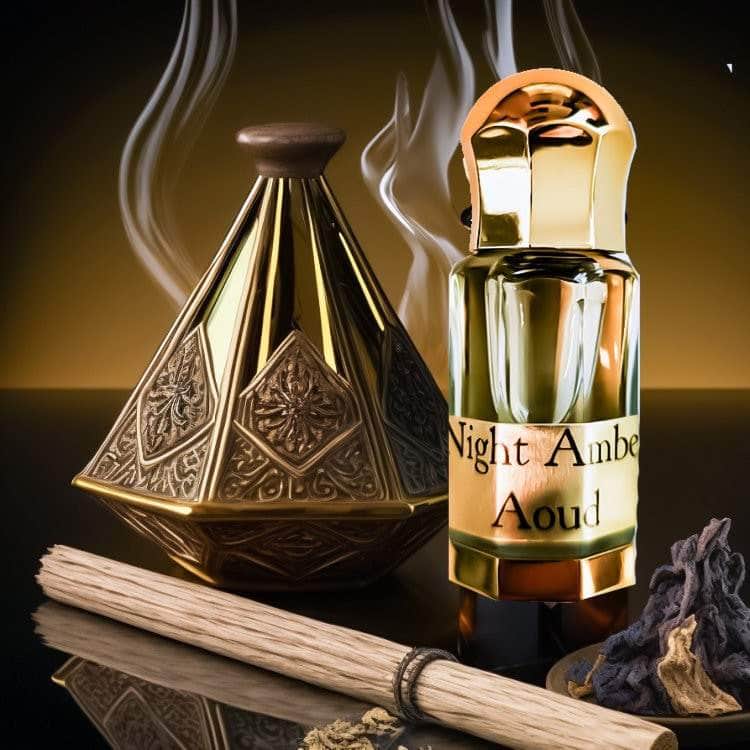 melegperfumes.com no alcohol Handmade Attar - "Night Amber Oud" Oil Perfume